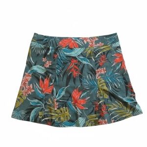 Ripskirt Hawaii Vintage Bali Jungle Mini Skirt Red Green Blue Tropical Size L